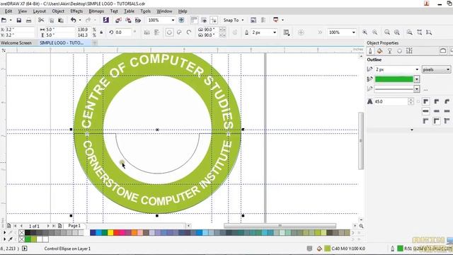 CorelDraw X7- Simple Round Logo смотреть онлайн