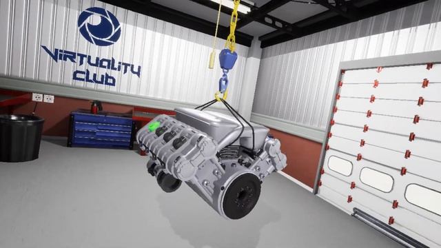 Обучение в VR виртуальной реальности с помощью HTC Vive, разбор макета автомобильного двигателя V8 смотреть онлайн