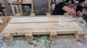 Деревянные струбцины своими руками. Склейка простого мебельного щита.