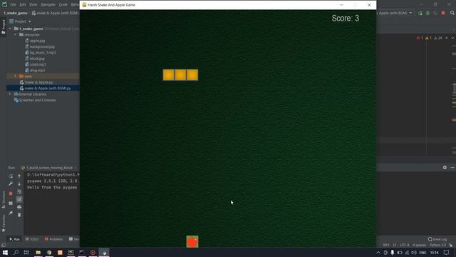 Snake & Apple game using python (Warning :turn off your speaker) смотреть онлайн
