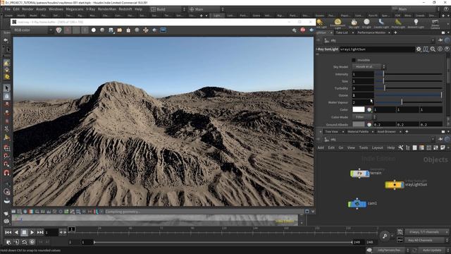 VRay : Environment lighting - Sun&Sky / SideFX Houdini смотреть онлайн