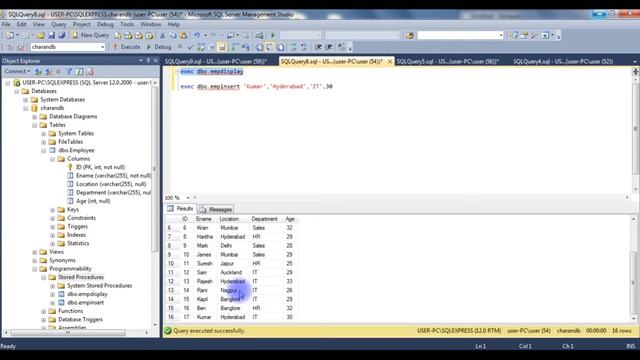 sql server stored procedure tutorial insert update delete query exec смотреть онлайн