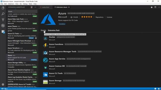 Publicação de Sites no Azure com VSCode e Git смотреть онлайн