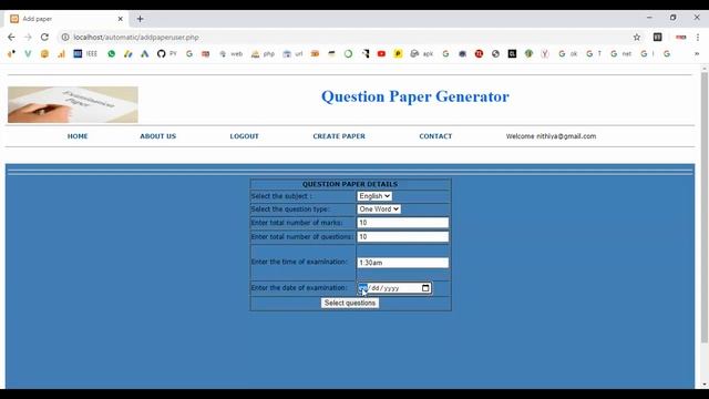 Question Paper Generator in PHP смотреть онлайн