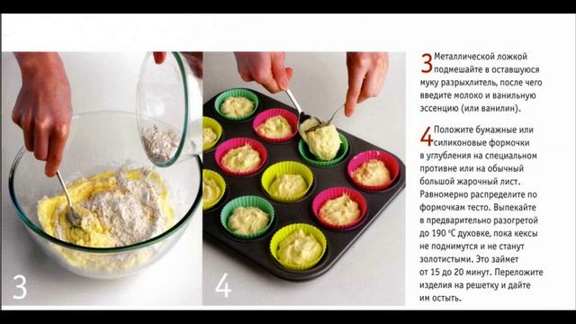 Коллекция рецептов-"Ванильные кексы с кремом" смотреть онлайн