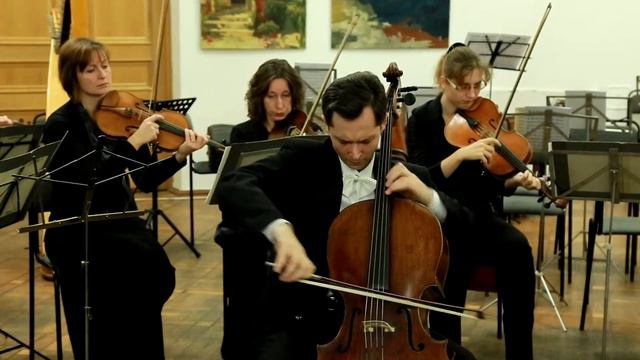 Eugene Prokoshin (cello) plays Bach Arioso with "Cantus firmus" orchestra. смотреть онлайн