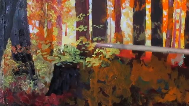 КРАСКИ ОСЕНИ КАРТИНА МАСЛОМ . Художник А. Мишин. смотреть онлайн