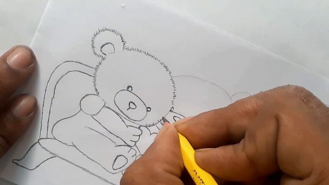 How to draw a couple picture of Teddy bears in love ? // Pencil drawing смотреть онлайн