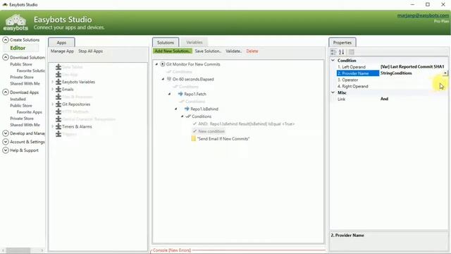 GitMonitor : Send Email When New GIT Commit in Repository (Full Easybots Studio View) смотреть онлайн