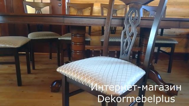 Кухонный стол и стулья-купить в Москве- темный орех-Dekormebelplus.ru смотреть онлайн