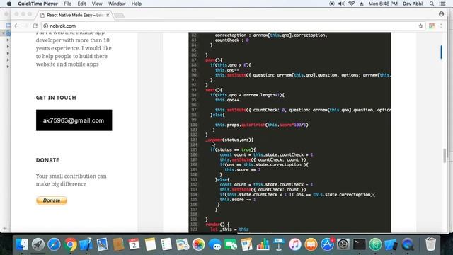 Create a Quiz App using React Native смотреть онлайн