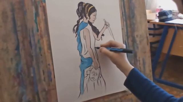 Мастер-класс "Мельпомена" рисуем маркерами смотреть онлайн