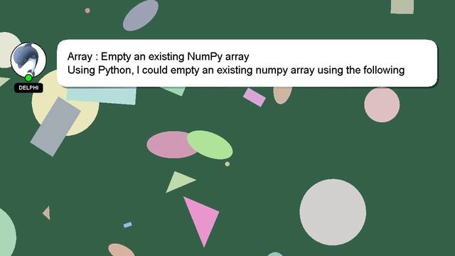 Array : Empty an existing NumPy array смотреть онлайн