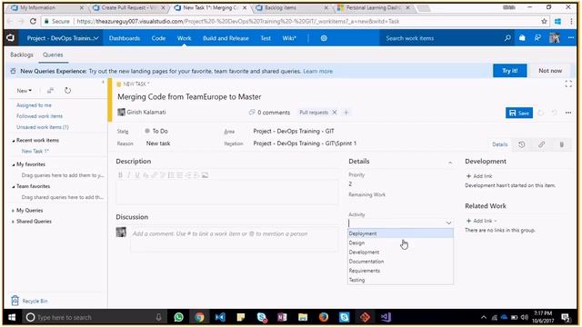 Working with VSTS (TFVC & GIT) Part 2 смотреть онлайн