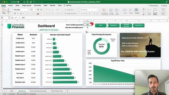 Debt Snowball Spreadsheet 2023 - Excel Template Download смотреть онлайн