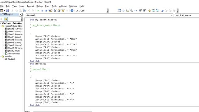 Module 1 Lesson 1: Recording your first VBA Macro in Microsoft Excel (Taglish) смотреть онлайн