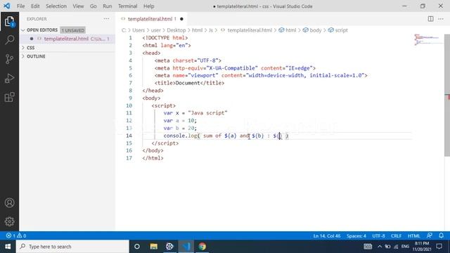 Template Literal in JavaScript Template String in JavaScript JavaScript for Beginners in Telugu смотреть онлайн