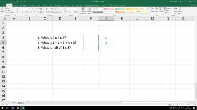 Create a quiz in Excel using conditional formatting and data validation смотреть онлайн