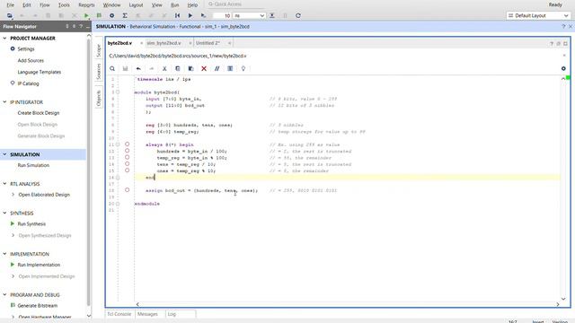 Binary Byte to BCD in Verilog смотреть онлайн