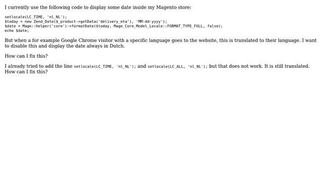 Magento: php date always displayed in Dutch смотреть онлайн