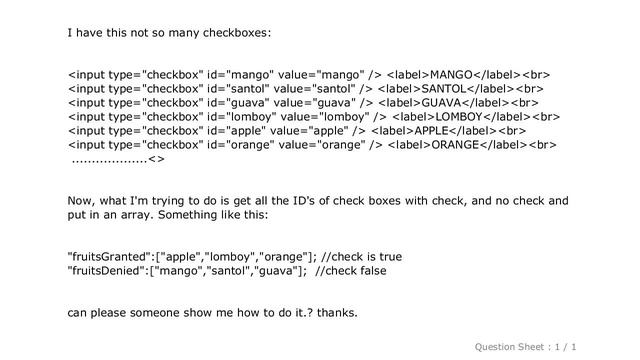 jQuery : JQUERY: get the id's of the checked and not checked checkBox смотреть онлайн