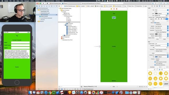Create a UIScrollView using Auto Layout in Storyboard for Xcode 9 смотреть онлайн