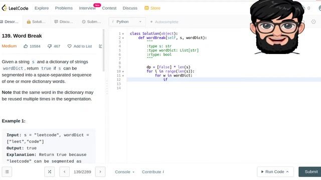 Leetcode Question 139 "Word Break" in Python смотреть онлайн