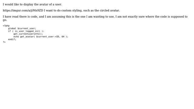 Wordpress: Displaying avatar of a user смотреть онлайн