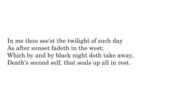 Sonnet 73 | William Shakespeare | TTPP смотреть онлайн