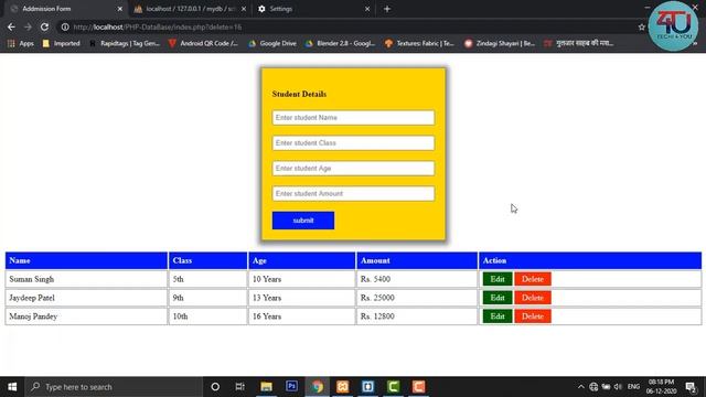Part- #07 Final Video Insert Delete Edit Update data in PHP MySQL Tutorial in Hindi смотреть онлайн
