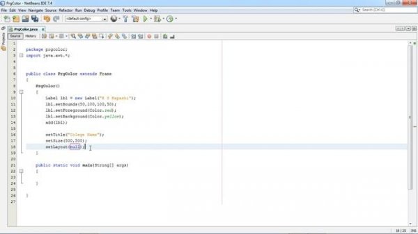 Which method is used to set color in Java? | Set Background And Foreground Color Of Control | Hindi