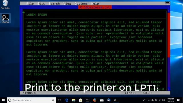 How to print from vDosPlus (or vDos / DOSBox) смотреть онлайн