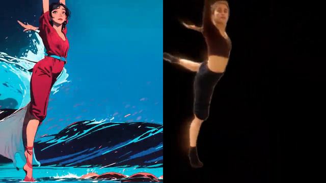 AI Dance Animation Experiment_ Before & After (AnimateDiff) (1) смотреть онлайн
