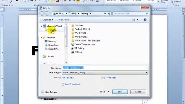Microsoft Word 2010: Create Template
