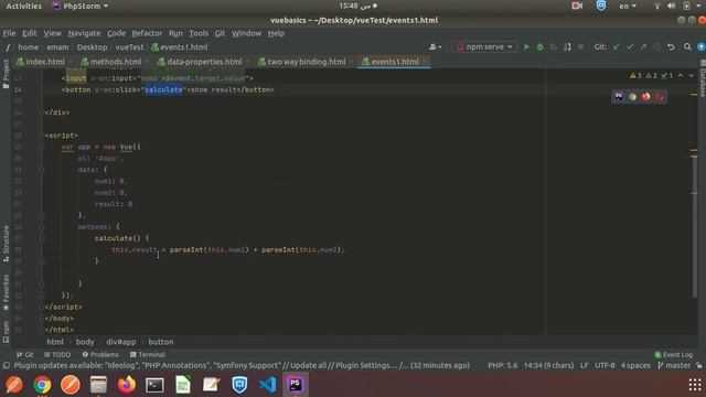 complete tutorial laravel VueJs #014 vueJs events part2 on click vs and input смотреть онлайн