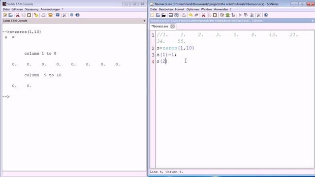 scilab tutorial 6 Fibonacci sequence: For loop + matrices in one lesson смотреть онлайн