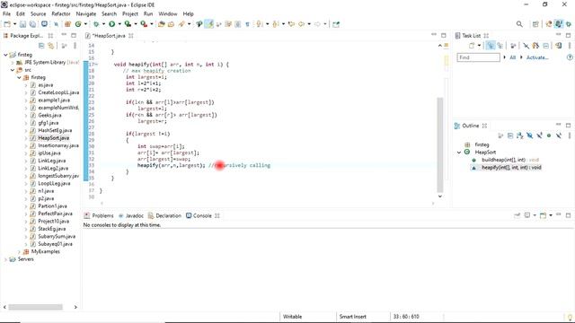 Heap sorting with full code and explanation. Java Coding on ECLIPSE IDE. Watch this at 1.5X speed смотреть онлайн