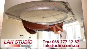 Монтаж бесщелевого двухуровневого натяжного потолка с подсветкой