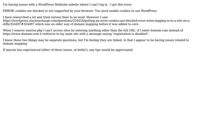 Wordpress: Login issues on WordPress Multisite and domain mapping смотреть онлайн