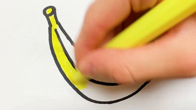 Как нарисовать Банан - Раскраска Банан для детей - Рисунки Раскраски смотреть онлайн