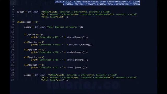 sentencia case -- python (conversion de datos) смотреть онлайн