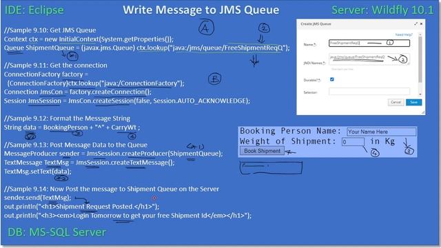 EJB MDB | Part 6 - Write TextMessage to JMS Queue | JavaEE EJB JPA Tutorials #56 смотреть онлайн