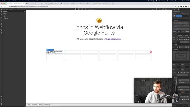 Icons mit Google Fonts einbinden – Webflow Webdesign Tutorial смотреть онлайн