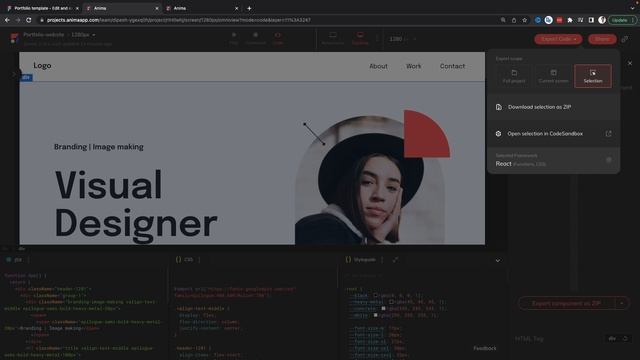 How to Transform Design into React Code using Anima | Build React Portfolio Website Figma Design смотреть онлайн