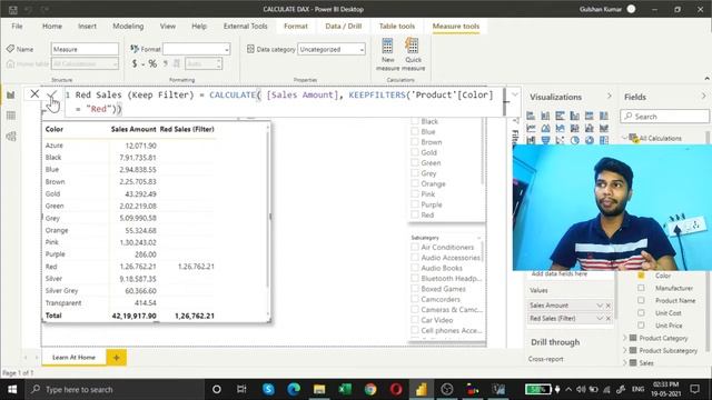 CALCULATE with FILTER Vs KEEPFILTER modifier in Power BI DAX in Hindi смотреть онлайн
