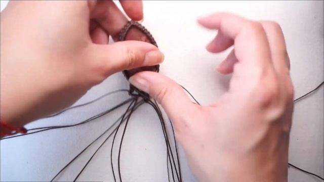 How to make boho style macrame pendant necklace with cabochon tutorial смотреть онлайн