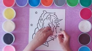 Рисуем Единорога. Как нарисовать Единорога ярким песком?