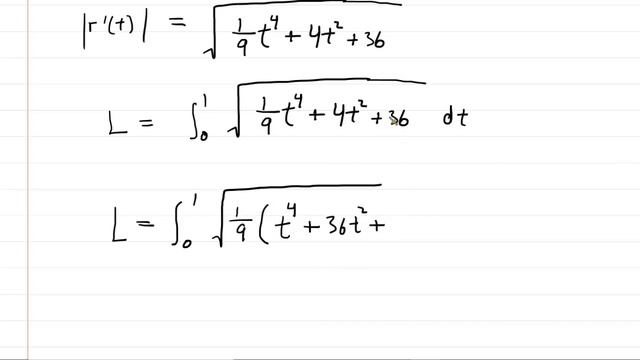 Find the length of the curve. r(t) = 6t, t^2, 1/9t^3, 0 ≤ t ≤ 1 смотреть онлайн