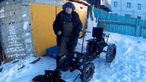 Монтаж и испытание передней навески с отвалом для снега. Мотоблок  Нева, передний адаптер КТЗ-03.