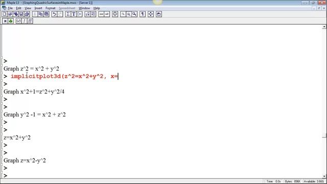 Graphing Quadric Surfaces in Maple смотреть онлайн